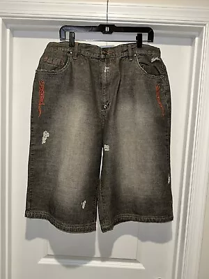 A.Tiziano Black Faded Denim Shorts Size 38 • $25