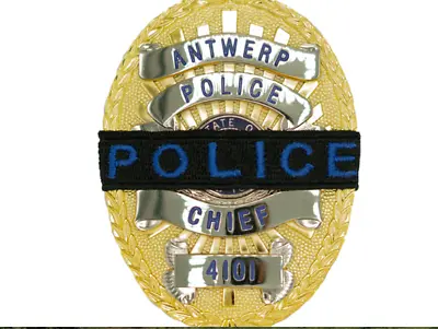 POLICE MOURNING BANDS Police Blue Lettering On Black Band 1/2  W  10 Per Pack • $22