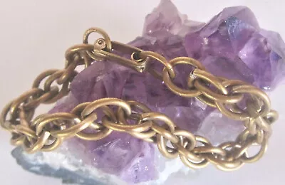 Vintage Brass Twisted Link Chain Bracelet ~ 7  • $12.95