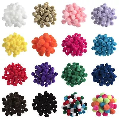 £7.99 • Buy Craft Pom Poms Glitter Pompoms 7mm 12mm 25mm 40mm 50mm - Toy Making Kids Crafts