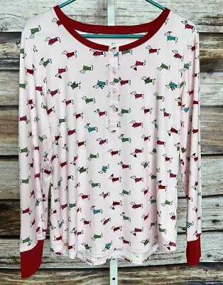 Kate Spade Dachshund Dogs Soft Pajama Top Women's Size Medium Pink • $15.44