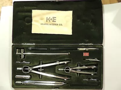 Vintage K&E  Drafting Set Drawing Instruments Complete W/Original Hard-Shell Box • $249