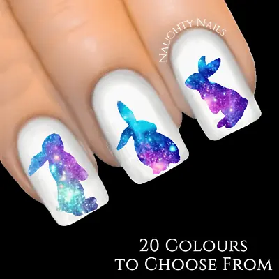 $51 • Buy BUNNY SILHOUETTE Easter Nail Art Water Decal Transfer Sticker Tattoo