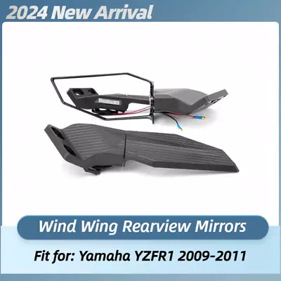 Rearview Wind Wing Mirrors W/ LED Turn Signals Lights For Yamaha YZFR1 2009-2011 • $45.50