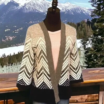 Moth Open Cardi With Diagonal Weave Pattern Size Small • $25.34