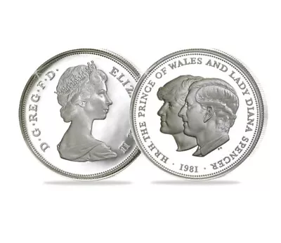 RARE King Charles & Princess Diana Royal Wedding 1981 Crown Commemorative Coin • £95