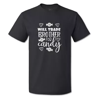 Funny Graphic T Shirts Halloween Will Trade Brother For Candy Cotton Blanket Top • $16.99