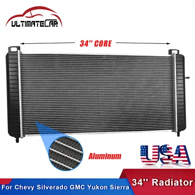 34'' Radiator For Chevy Silverado Suburban GMC Yukon XL 1500 Cadillac Escalade • $84.96