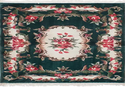 Vintage Hand-Knotted Area Rug 3'1  X 5'1  Traditional Wool Carpet • $145.20