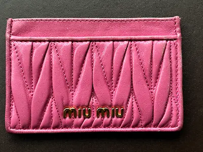 Miu Miu Matelasse Nappa Leather Card Holder Begonia Pink • £50