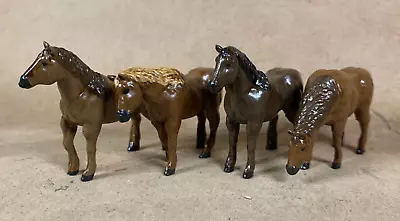 Four (4) PAINTED O Gauge Grazing Horses Western Rail Animal Tree Farm Barn • $19.87