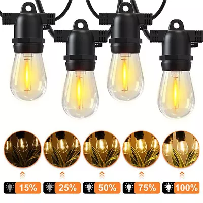 $24.99 • Buy 24FT LED Outdoor String Lights, Dimmable 2W S14 Bulbs, Waterproof Patio Decor