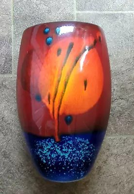 £19.95 • Buy Stunning Alan Clarke Studio Art Pottery Genesis Flattened Vase 9.5  Hairline