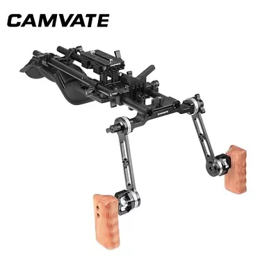 £242.99 • Buy CAMVATE Shoulder Mount Rig + QR Baseplate Rosette Wooden Handgrip Shoulder Pad