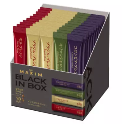 AJINOMOTO AGF Instant Coffee MAXIM BLACK IN BOX 50 Sticks Assorted Set JAPAN NEW • $29.99