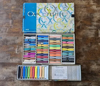 Vintage Pastels ALPHACOLOR Costello 48 Sticks Mixed Used 12 Square 2 Boxes LOT • $36