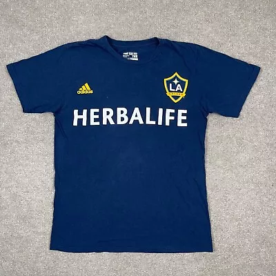 Adidas LA Galaxy T Shirt Mens Size M Blue Futbol MLS Soccer Gerrard # 8 Adults • $7.99