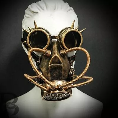 Mad Max Respirator Mouth Mask Steampunk Goggles Cosplay Halloween Prop Gold • $35