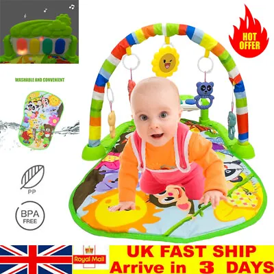 Baby Gym Play Mat Lay & Play 3 In 1 Fitness Music And Lights Fun Piano Girl • £17.09