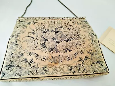Vintage Floral Petit Point Tapestry Print Evening Bag | Snake Chain Handle • £24