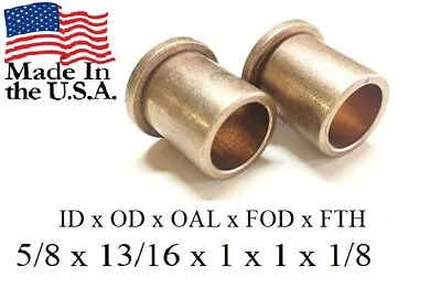 2pc Bronze Flange Bushing 5/8 X 13/16 X 1  ***Made In USA*** Sleeve Bearing • $7.70