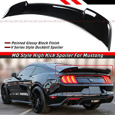 For 2015-2023 Ford Mustang Gt Gloss Black Md Style Highkick Trunk Spoiler Wing • $119.59