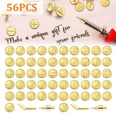 Wood Burning Pen Tips Kit Soldering Iron Head Set 56 Letters Pyrography Marking • $22.62