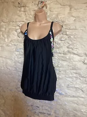 Black Maternity Tankini Top Swimwear Size XL Fit 16 18 • £0.99