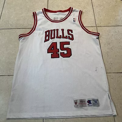 Vintage Michael Jordan Champion Pro Cut 1995-96 White Jersey Chicago Bulls 45 56 • $164.99