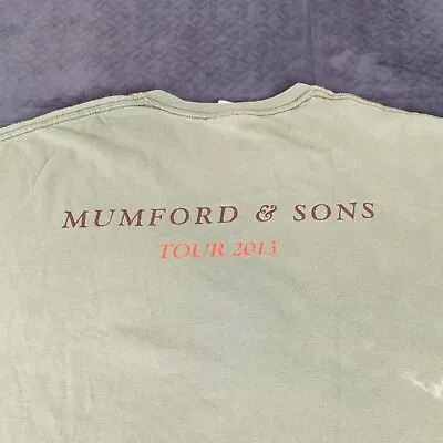 Mumford & Sons Tour 2013 Crew Shirt Gildan Men 3XL Green Short Sleeve • $8.40