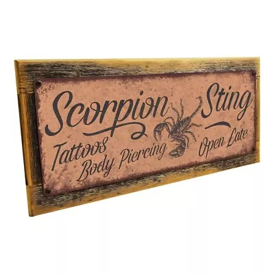 Scorpion Sting Tattoos Metal Sign; Wall Decor For Mancave Den Or Gameroom • $36.99