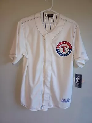 MLB True Fan Series Texas Rangers White Baseball Jersey NWT Size Medium • $40