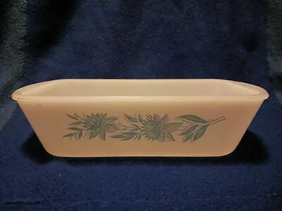 Vintage Milk Glass Bread Pan With Blue Flowers • $10