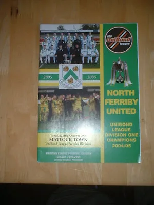 2005/6 North Ferriby V Matlock Town - Northern Premier • £0.99