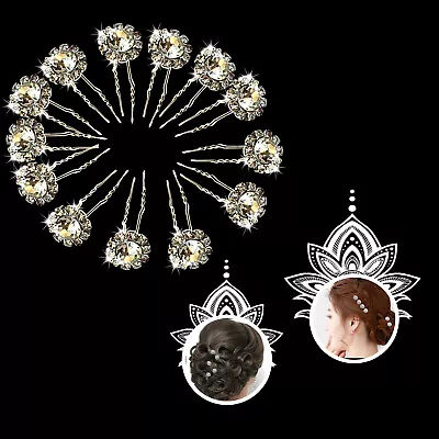 £3.89 • Buy Flower Wedding Hair Pins Bridesmaid Crystal Diamante Bridal Hair Clips Grips