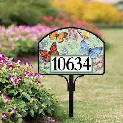 Yard Design Magnet Address Marker House Number Magnetic Sign BUTTERFLY DANCE💗tw • $17