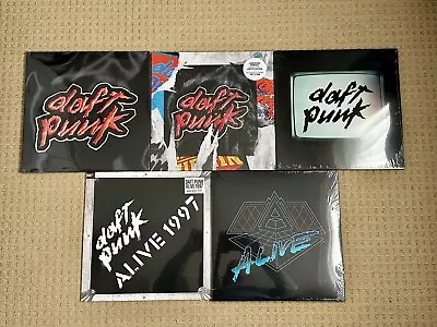 Daft Punk 5 Album Vinyl Bundle Inc Homework & Alive 2007 All New/Sealed • $149.40