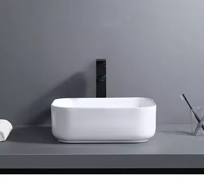 Small Rectangle Gloss White Bathroom Basin Sink I Space Saving Design • $159