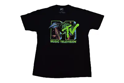 MTV Mens Music Television Space Graphic Black Shirt New S M L XL • $9.99