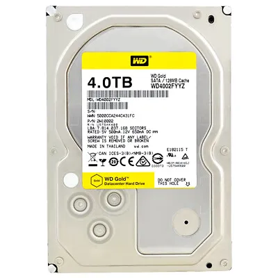 Western Digital Gold 4TB WD4002FYYZ 7200U/Min 128MB SATA III 35 Inch • $307.43