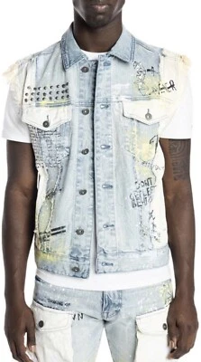 $18.57 • Buy Smoke Rise | Jaxon Cut OFF Denim Vest | Distressed | Size: 3XL