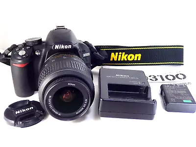 [S/C 1387 Only] Nikon D3100 14.2MP Digital SLR Camera Black Body Lens Set JAPAN • $390.50