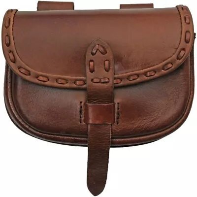 Medieval Belt Bag Stitched Belt-Loops Stitched Top-Grain Leather Construction • $30.69