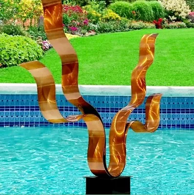 Beautiful Metal Sculpture Large Abstract Copper Yard Art Decor By Jon Allen • $360