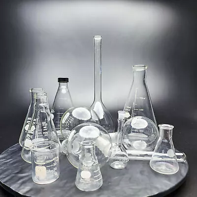 Lot Of 12 Lab Pyrex/Kimax Glass Vintage Chemistry Apothecary Pharmacy Bottles 🧪 • $70.16