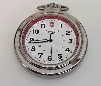 Vintage Men's Silver Swiss Army Pocket Watch-1.75  Diameter- Free Shipping • $59.99