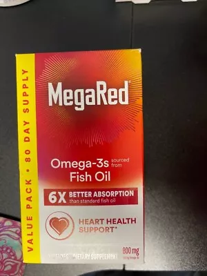 MegaRed Advanced Omega-3 Fish Oil Supplement 800 Mg 80 Softgels  06/2024 • $24