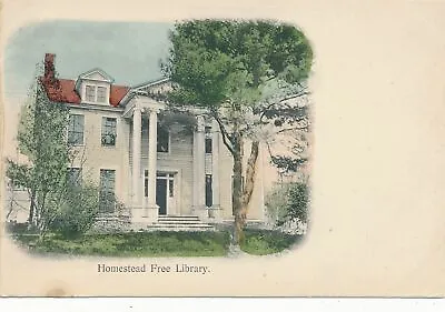 MILFORD PA - Homestead Free Library - Hand Colored Postcard - Udb (pre 1908) • $8.87