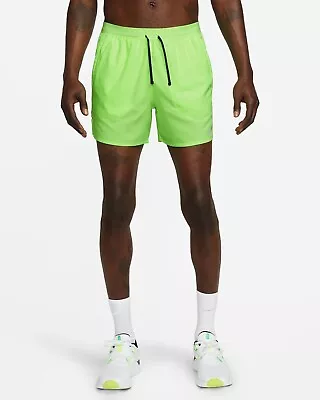 Nike Dri-FIT Stride Men's 5  Lined Running Shorts Ghost Green Volt L XXL DM4755 • $26.99