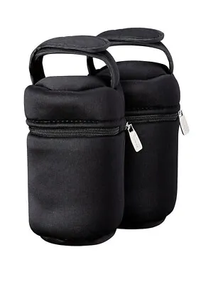 2 Tommee Tippee Insulated Bottle Bags Portable Holder Carrier Bottle Warmers • £9.99